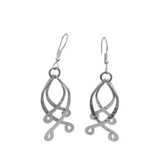 Hammered Silver Swirl Earrings